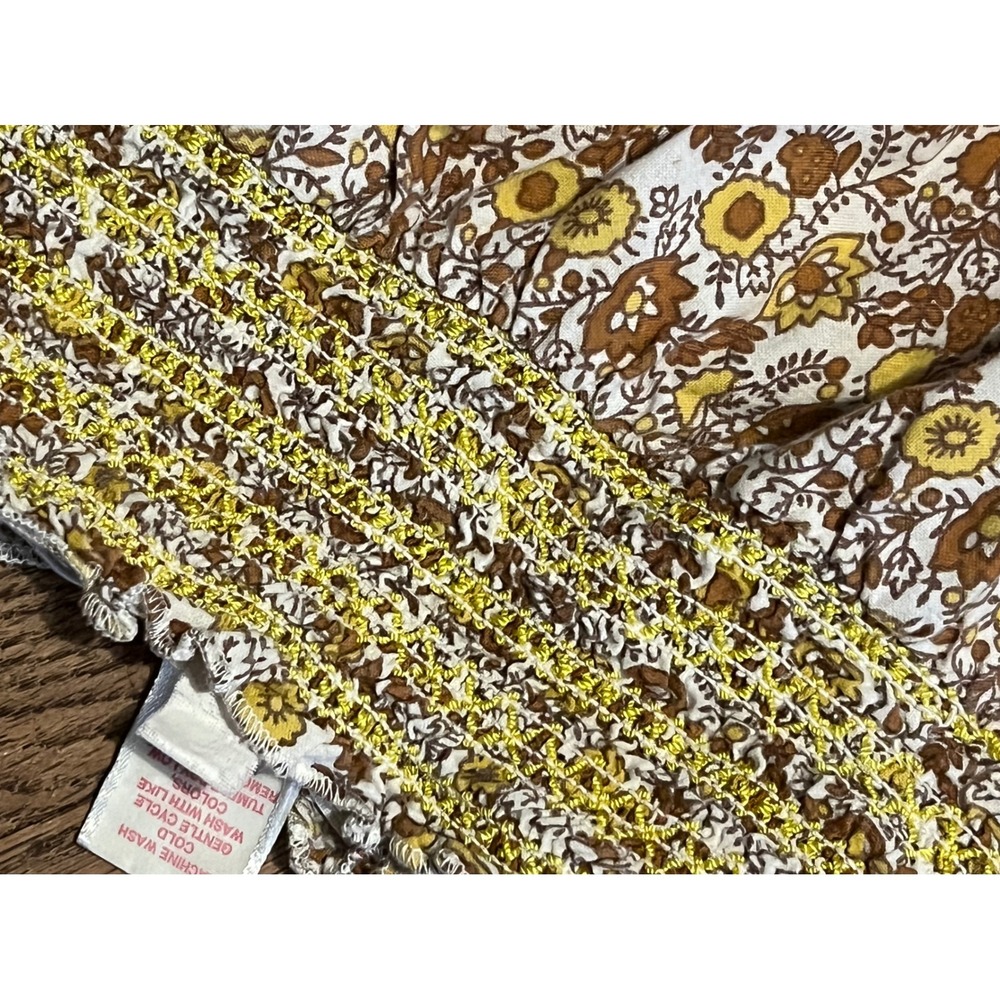 Derek Heart Womens Floral Maxi Smocked prairie skirt Boho Tiered cotton sz M - Picture 7 of 9